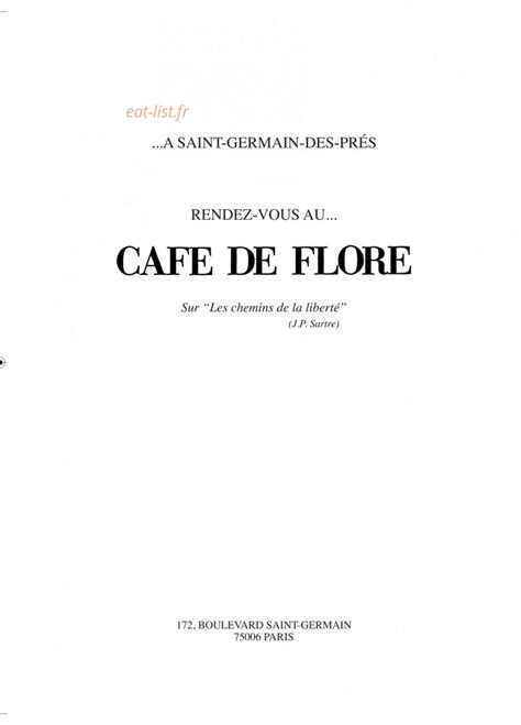 Café de Flore à Paris 6 - menu et photos