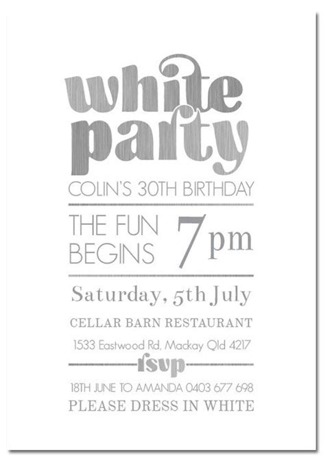 White Party Invitations