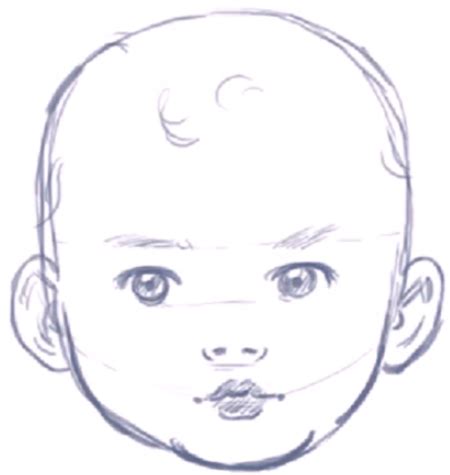 How to Draw a Baby's Face / Head with Step by Step Drawing Instructions ...