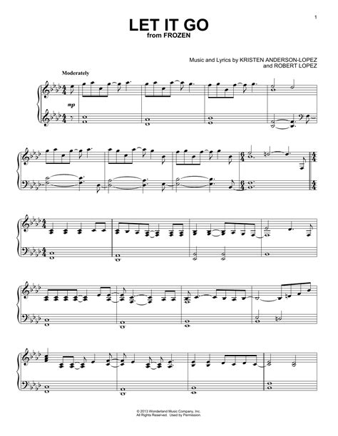 Let It Go Piano Sheet Music Printable Free - Free Templates Printable