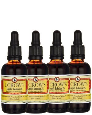 J.CROW'S® Lugol's Solution of Iodine 2% 2 oz Four Pack (4 bottles) $62 ...