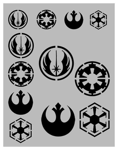 Star Wars Rebel Empire Sith Jedi Logo Seal 8.5" x 11" Stencil FAST FREE ...