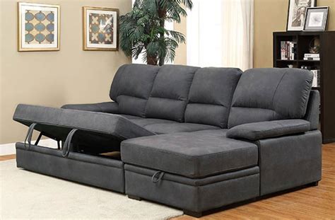 Alcester Sleeper Sectional (Graphite) Furniture Of America | Furniture Cart