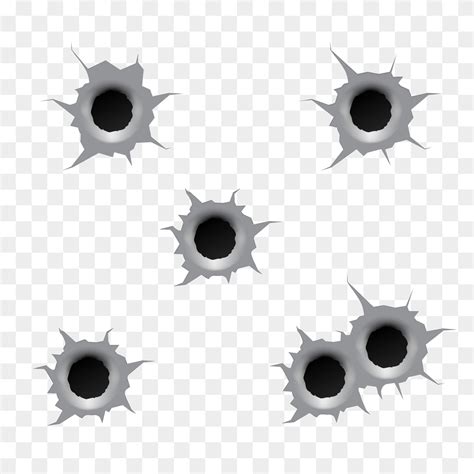 Bullet holes isolated. 11087156 Vector Art at Vecteezy