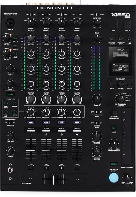 Denon DJ X1850 Prime 4-channel DJ Mixer with Effects and Serato ...