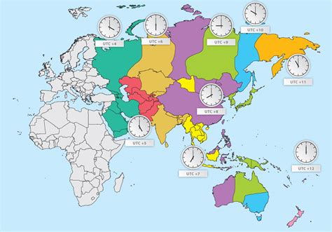 Asia Pacific Time Zones Map