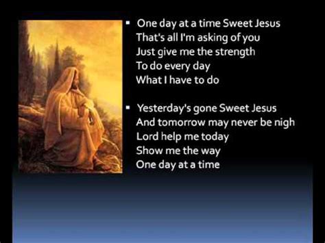 One day at a time (lyrics) - YouTube | Praise songs, Gospel song ...