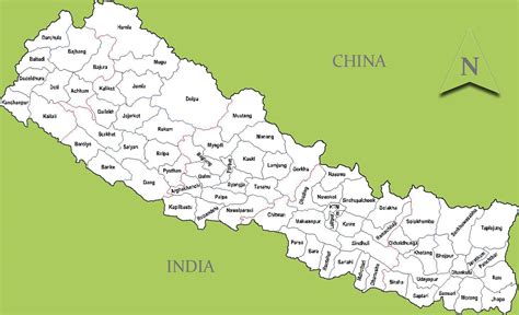 Nepal cities map - Nepal map with cities (Southern Asia - Asia)