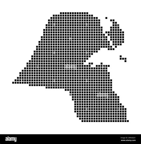 Kuwait map. Map of Kuwait in dotted style. Borders of the country ...