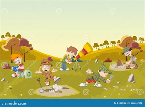 Cartoon Explorer Girl With Forest Map And Lantern | CartoonDealer.com ...