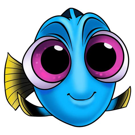 How to Draw Baby Dory from Finding Dory - Really Easy Drawing Tutorial