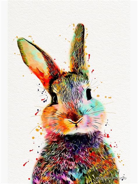 Rabbit Watercolor Art Work Premium Matte Vertical Poster