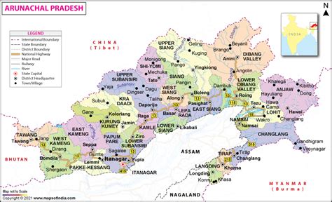 Arunachal Pradesh District Map - Ardyth Mireille