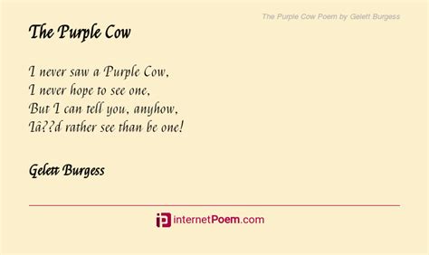 The Purple Cow Poem by Gelett Burgess