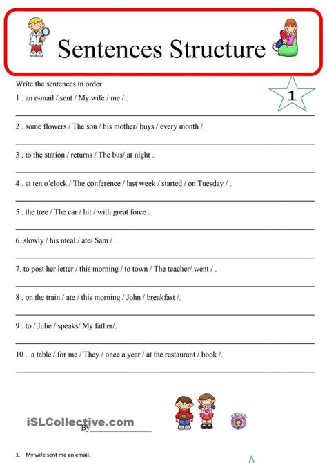 Sentence Structure 1 | Teaching sentence structure, Teaching sentences ...