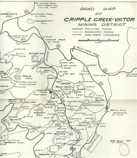 CRIPPLE CREEK VICTOR TELLER CTY COLORADO GOLD MINE 1940s MAP WELCH ...