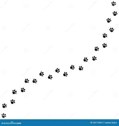 Paw Print Trail Vector Illustration On White Background | CartoonDealer ...