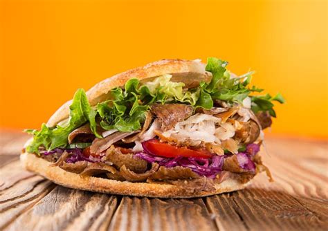 Close up of kebab sandwich stock photo. Image of closeup - 78547416