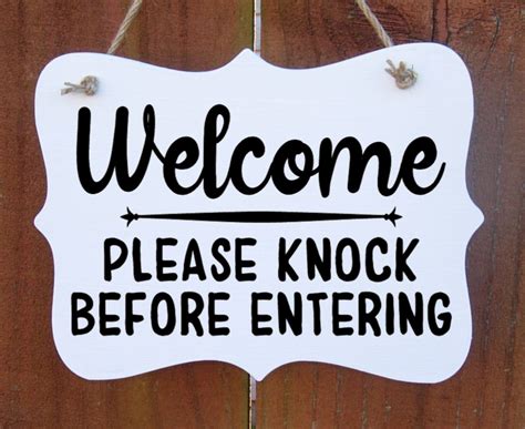 Welcome Sign Please Knock Before Entering Office Sign Front - Etsy Hong ...