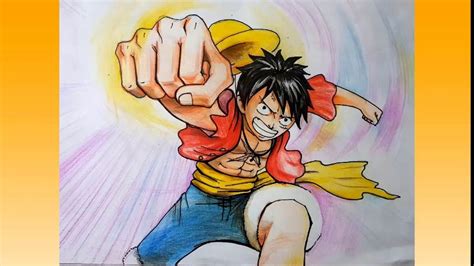 Drawing Luffy with Colored Pencil – H2UDrawing.com | Drawings, Colored ...