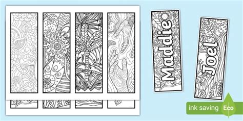 Mindfulness Name Colouring Editable Bookmarks (teacher made)