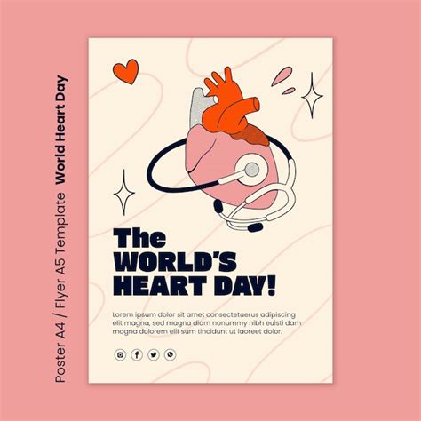 Free PSD | World heart day poster template