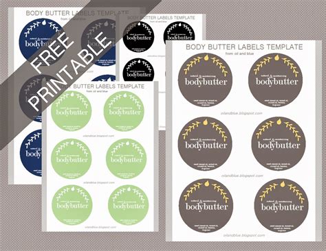 Free Printable - labels for DIY perfumed body butter - you can also get ...