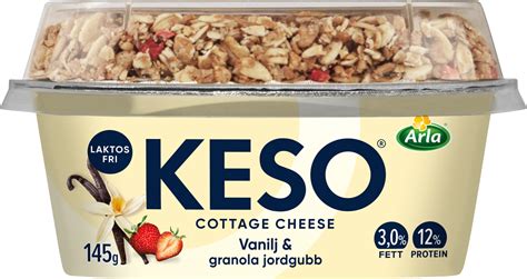 KESO® Cottage cheese vanilj granola jordg 145 g | Arla