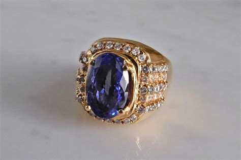 6ct Tanzanite Ring Mens 10k Vintage | Gem Gardener