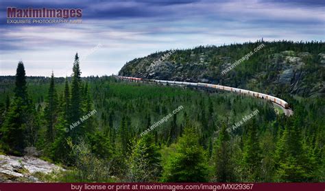 CP Rail train Canadian Pacific Railway Ontario landscape scenery. Stock ...