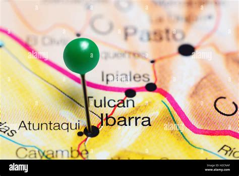 Ibarra pinned on a map of Ecuador Stock Photo - Alamy