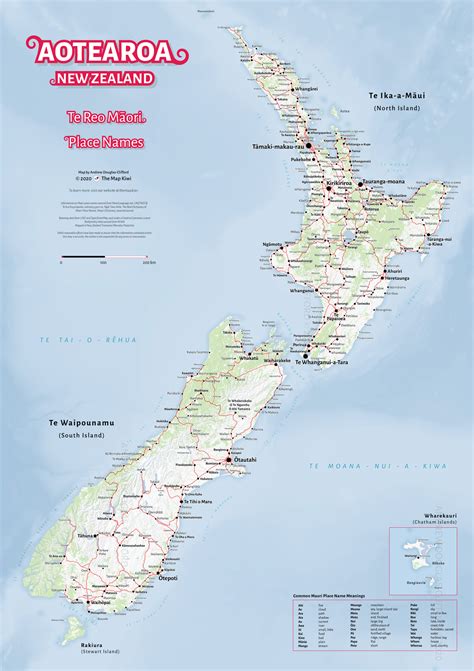 Te Reo Māori Map of Aotearoa/New Zealand | The Map Kiwi