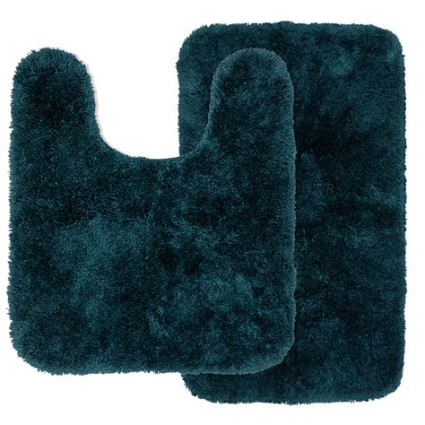 Mainstays Performance Polyester Bath Rug Set, Teal Rain, 19.5" x 34 ...