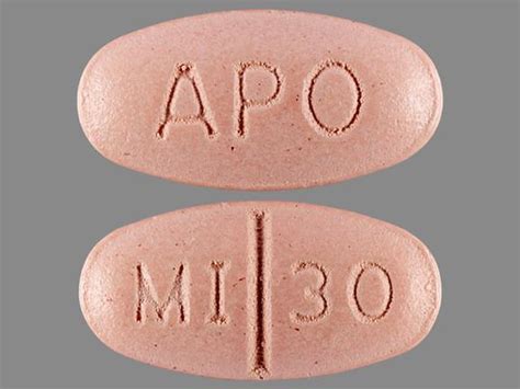 APO MI 30 Pill Pink Oval 11mm - Pill Identifier