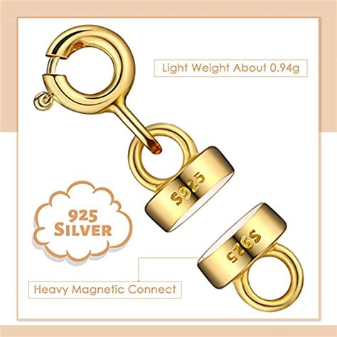 925 Sterling Silver Magnetic Necklace Clasps and Closures Magnetic ...