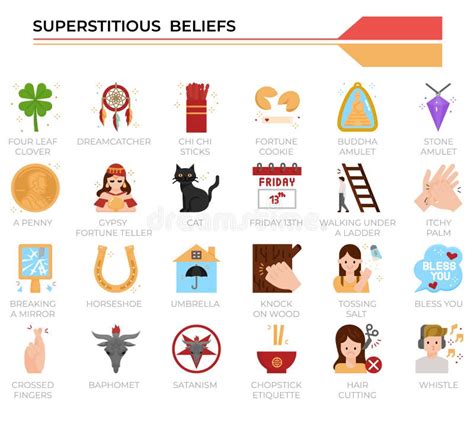 Superstitious Beliefs Icon Set Stock Vector - Illustration of cookies ...