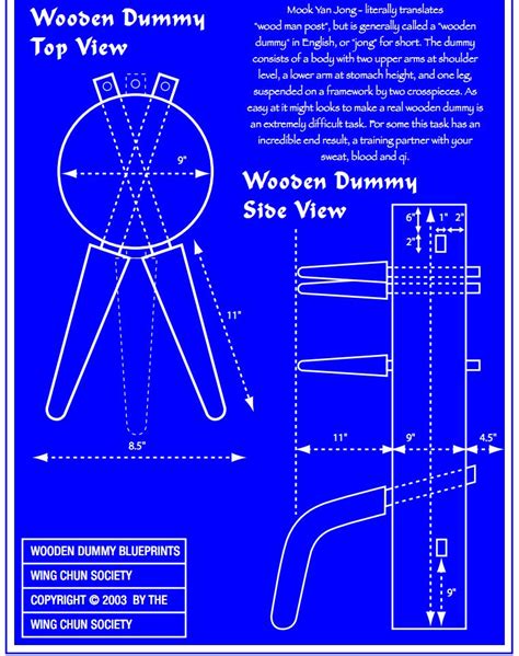 My Wing Chun Dummy Blueprint - The Book Of Kima