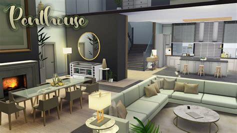 CHIC PENTHOUSE + CC LIST || The Sims 4: Speed Build | Sims 4 modern ...