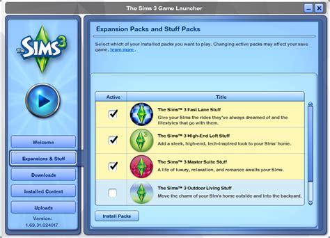 The Sims™ 3 Expansion and Stuff Pack Manager - Answer HQ