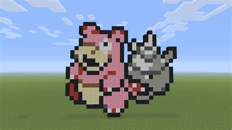 Minecraft Pixel Art - Slowbro Pokémon #080 - YouTube