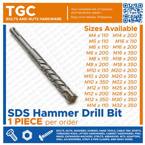 1PC M4 - M32 SDS Drill Bit Hammer for Masonry and Concrete TGC 4 5 6 8 ...