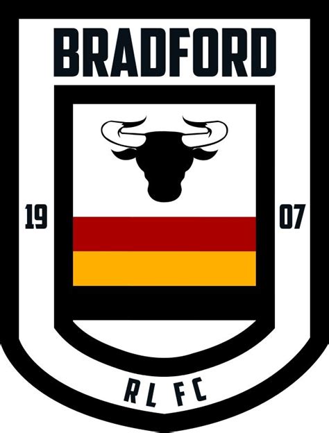 Re-design of Bradford rugby league badge. Uses old Bradford bulls, bull ...