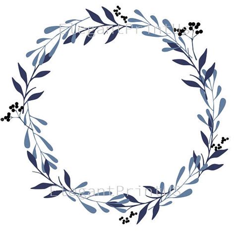 Navy Blue Clipart Wedding Clipart Watercolor Wreath Watercolor | Etsy