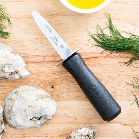 Oyster Shucker Knife | Choice 3" Black Boston Style Oyster Knife with Guard