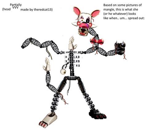 Mangle - Full Body (old, fnaf2 version) by XminecraftmarioX on DeviantArt