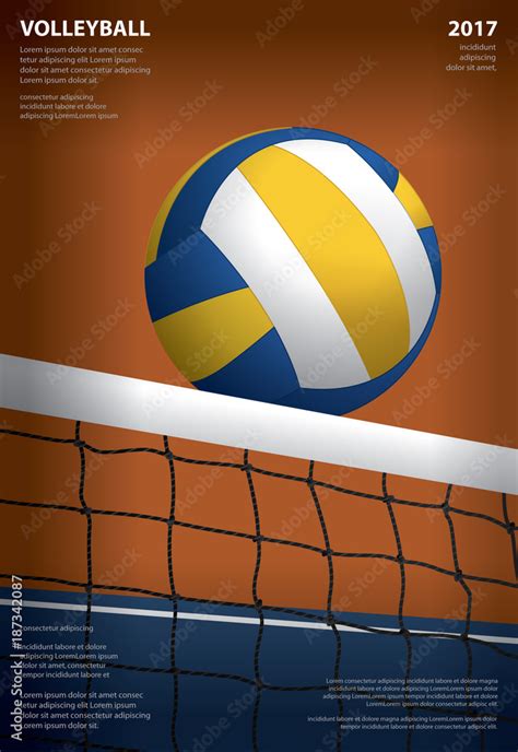 Volleyball Tournament Poster Template Design Vector Illustration Stock ...