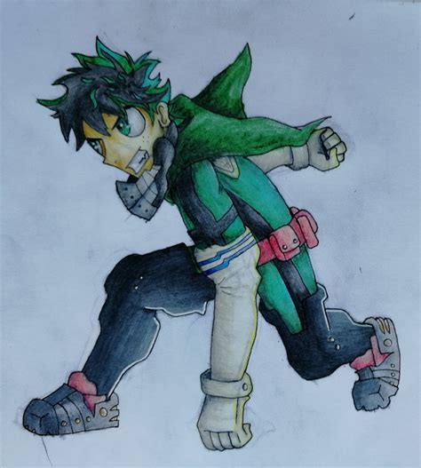 Deku full cowl, pencil by DrawingByTheBook on Newgrounds