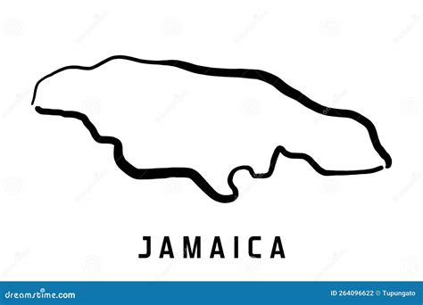 Jamaica Island Simple Outline Vector Map Stock Vector - Illustration of ...