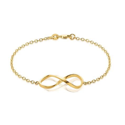 9ct Yellow Gold Silver Filled 19cm Infinity Bracelet – Zamels