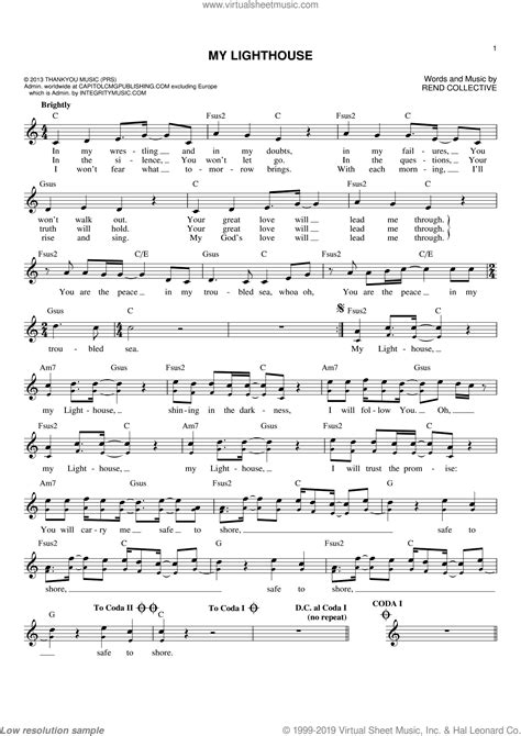 My Lighthouse sheet music (fake book) (PDF-interactive) | Sheet music ...